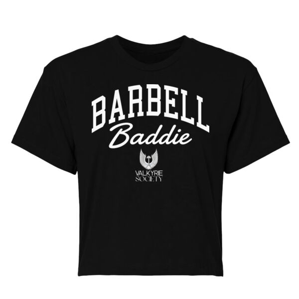 BARBELL BADDIE - WOMEN'S CROP T-SHIRT - $RTNJ54$ Thumbnail